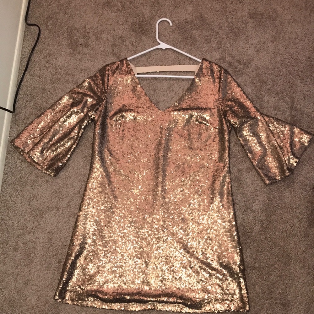 Just Fab gold sequined dress